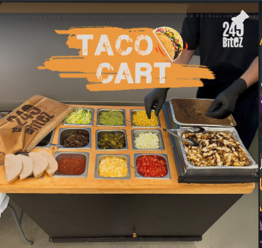 249 Bitez taco cart with toppings.