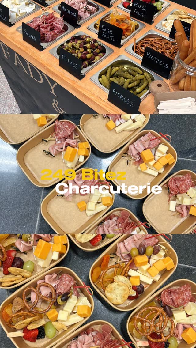 Mobile charcuterie cart styled for an event.